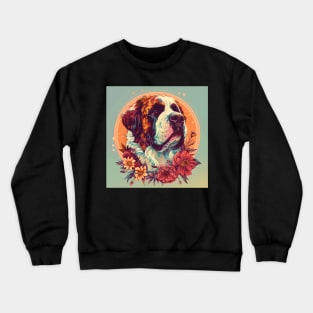 Saint Bernard in 70's Crewneck Sweatshirt